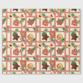 Papier Cadeau Pays Noël En vichy & Cookies Enveloppement Papier (Plat)