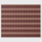 Papier Cadeau Pays Red Green Snowflakes Noël (Plat)