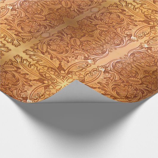Papier Cadeau Pays rustique style sud-ouest cuir occidental (Coin)