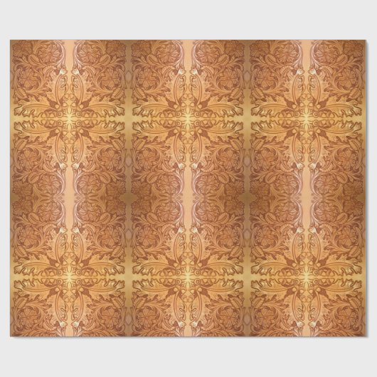 Papier Cadeau Pays rustique style sud-ouest cuir occidental (Plat)
