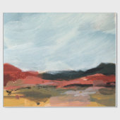 Papier Cadeau Paysage Abstrait. Beau artiste. Peinture à la main (Plat)