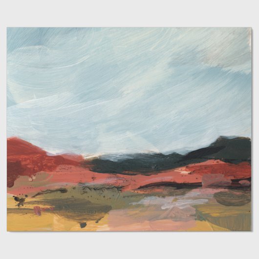 Papier Cadeau Paysage Abstrait. Beau artiste. Peinture à la main (Plat)