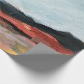 Papier Cadeau Paysage Abstrait. Beau artiste. Peinture à la main (Coin)