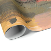 Papier Cadeau Paysage Abstrait. Beau artiste. Peinture à la main (Coin rond)