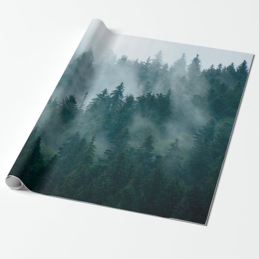 Papier Cadeau Paysage bruyant avec forêt de sapins en hipster vi (Déroulé)