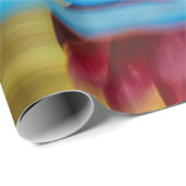 Papier Cadeau Paysage de fleurs de Lotus rouges, Zen (Coin rond)