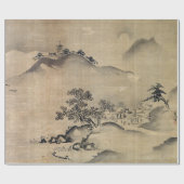 Papier Cadeau Paysage de Kano Chikanobu (Plat)