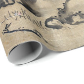 Papier Cadeau Paysage de Kano Chikanobu (Coin rond)