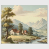 Papier Cadeau Paysage de montagne (Plat)