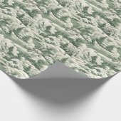 Papier Cadeau Paysage de neige en toile verte (Coin)