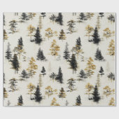 Papier Cadeau Paysage de pins (Plat)
