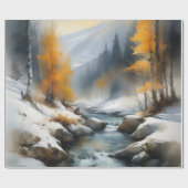 Papier Cadeau Paysage de rivière d'hiver serein (Plat)