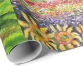 PAPIER CADEAU PAYSAGE DE TOSCANE DÉSOLLEURS, POPIES, CHAMPS DE F (Coin rond)