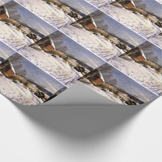 Papier Cadeau Paysage d'hiver à Lillehammer, Danemark (Coin)