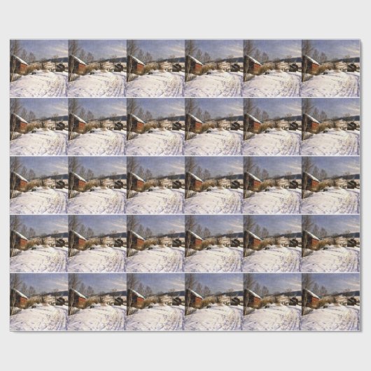 Papier Cadeau Paysage d'hiver à Lillehammer, Danemark (Plat)