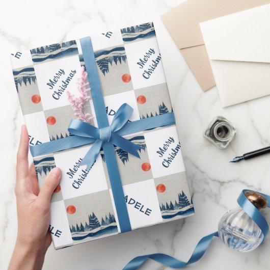 Papier Cadeau Paysage d'hiver Forêt de neige Noël Lune (Cadeaux)