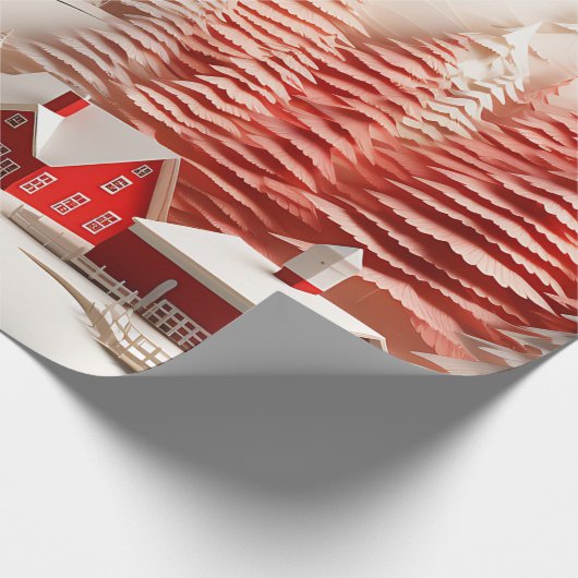 Papier Cadeau Paysage d'hiver scandinave en 3D (Coin)