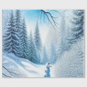 Papier Cadeau Paysage enneigé (Plat)