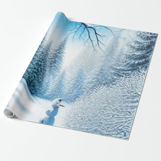Papier Cadeau Paysage enneigé (Déroulé)