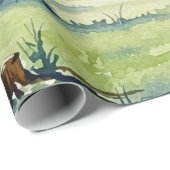 Papier Cadeau Paysage forestier (Coin rond)