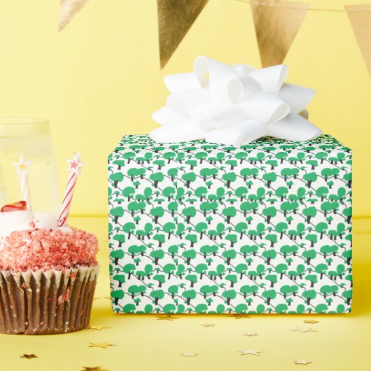 Papier Cadeau Paysage forestier minimal (Fête d'anniversaire)