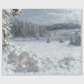 Papier Cadeau Paysage gelé de Noël (Plat)