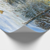 Papier Cadeau Paysage hivernal avec renard en déclin (Coin)