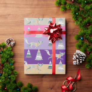 Papier Cadeau Paysage hivernal de Noël coloré
