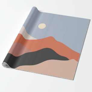Papier Cadeau Paysage illustrations du milieu du siècle, plan mi