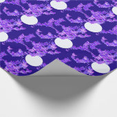 Papier Cadeau Paysage lunaire avec papillons - lilas, bleu foncé (Coin)