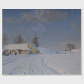 Papier Cadeau Paysage neigeux en hiver (par H.A. Brendekilde) (Plat)