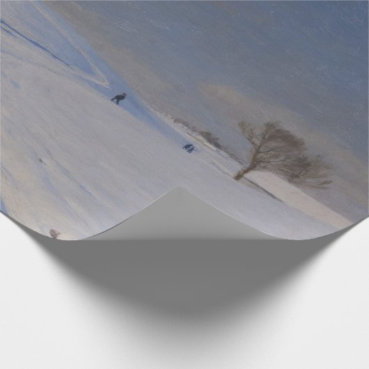 Papier Cadeau Paysage neigeux en hiver (par H.A. Brendekilde) (Coin)