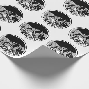 Papier Cadeau Paysage noir et blanc de Machu Picchu