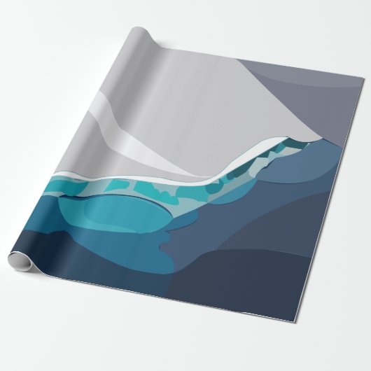 Papier Cadeau Paysage océanique d'Iceberg (Déroulé)