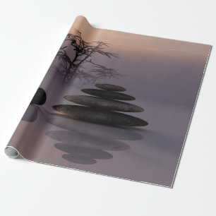 Papier Cadeau Paysage, Pierres Zen, Bambou