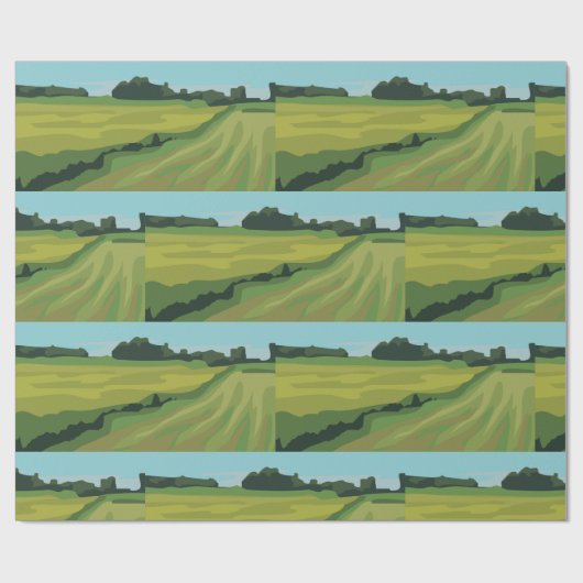 Papier Cadeau Paysage rural (Plat)