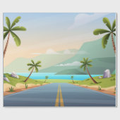 Papier Cadeau Paysage sur la plage (Plat)
