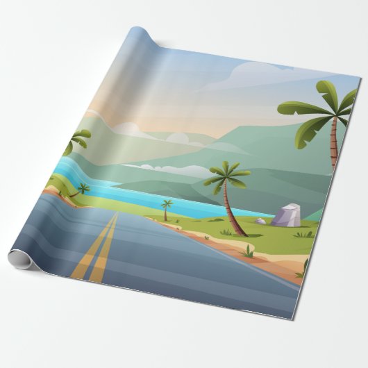 Papier Cadeau Paysage sur la plage (Déroulé)