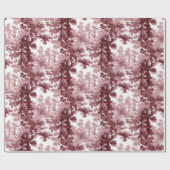 Papier Cadeau Paysage vintage Cottage Toile-Rose & Blanc (Plat)