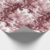 Papier Cadeau Paysage vintage Cottage Toile-Rose & Blanc (Coin)