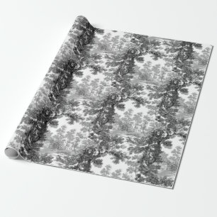Papier Cadeau Paysage Vintage Toile-noir et blanc