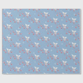Papier Cadeau Peace and White Dove With Snowflakes (Plat)