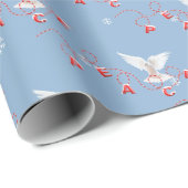 Papier Cadeau Peace and White Dove With Snowflakes (Coin rond)
