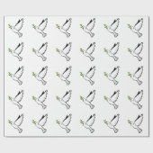 Papier Cadeau Peace Dove avec Branche d'Olivier (Plat)