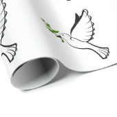 Papier Cadeau Peace Dove avec Branche d'Olivier (Coin rond)