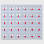 Papier Cadeau Peace Doves Heart Snowflakes Birds (Plat)