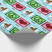 Papier Cadeau Peace Love Chevaux Noël (Coin)