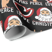 Papier Cadeau Peace Love Christmas (Coin rond)
