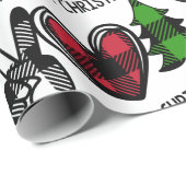 Papier Cadeau Peace Love Christmas (Coin rond)