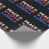 Papier Cadeau Peace Love Kamala I - Kamala Harris Pour Président (Coin)